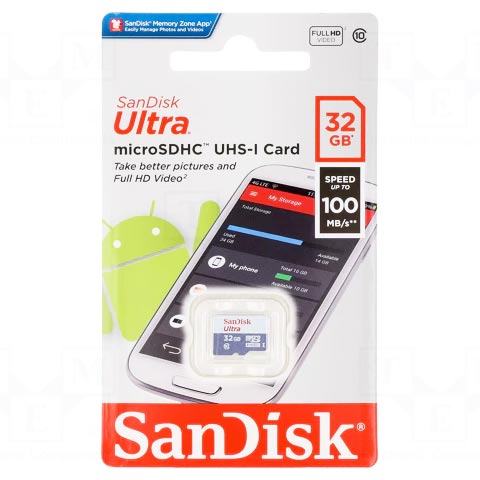 SanDisk MicroSD 32GB CLASS 10 100MBPS without Adapter – SDSQUNR-032G-GN3MN